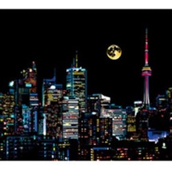 Scratch Painting City Moonlight 41x28,7 cm