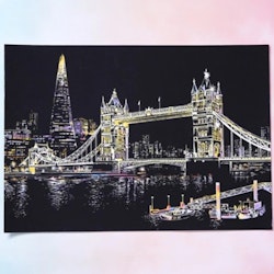 Scratch Painting London Big Bridge 41x28,7 cm - Leveranstid 1-3 Dagar