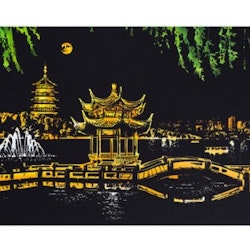 Scratch Painting Asia By Night 41x28,7 cm - Leveranstid 1-3 Dagar