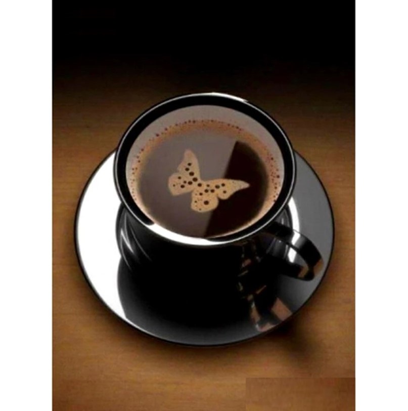 Diamanttavla Coffee Butterfly 40x50  - Leveranstid 1-3 Dagar