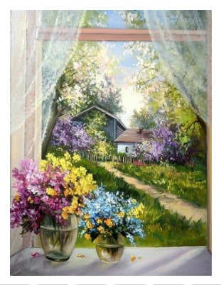 Diamanttavla Country Window 40x50