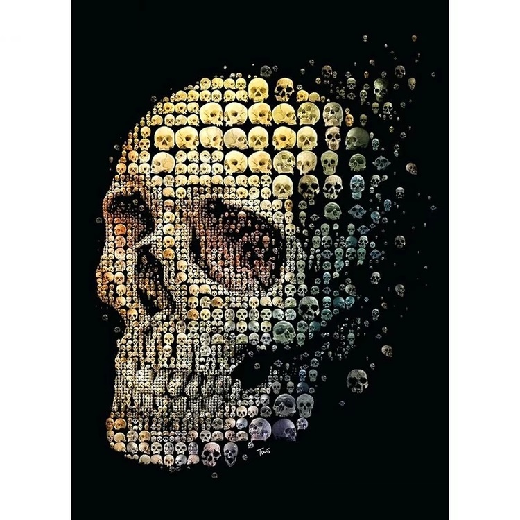 Diamanttavla Skull Bones 50x70