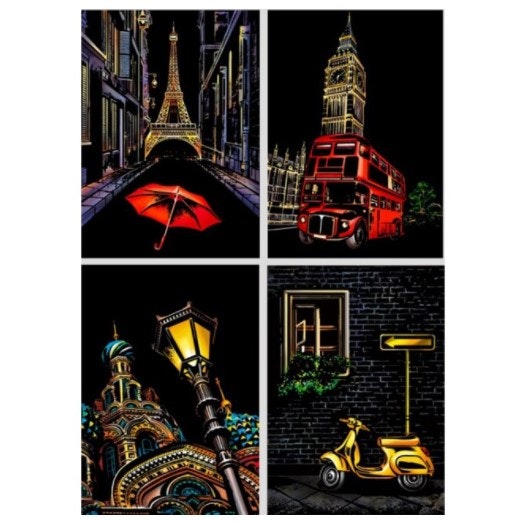 Scratch Painting 4-Pack Big City Items A4