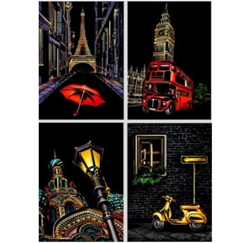 Scratch Painting 4-Pack Big City Items A4