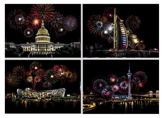 Scratch Painting 4-Pack Firework A4