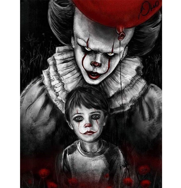 Diamanttavla Pennywise And Boy 40x50