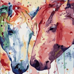 Paint By Numbers Horses Colors 40x50 - leveranstid 1-3 Dagar
