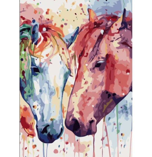 Paint By Numbers Horses Colors 40x50