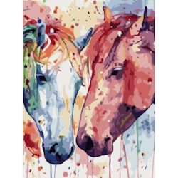 Paint By Numbers Horses Colors 40x50 - leveranstid 1-3 Dagar