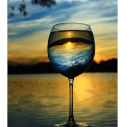 Diamanttavla (R) Sunset Wineglass 30x40