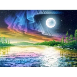 Diamanttavla Aurora Color Moon 40x50 - Leveranstid 1-3 Dagar