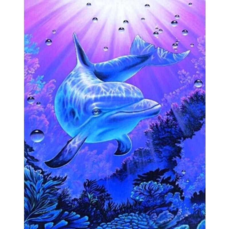Diamanttavla Ocean Dolphin 30x40