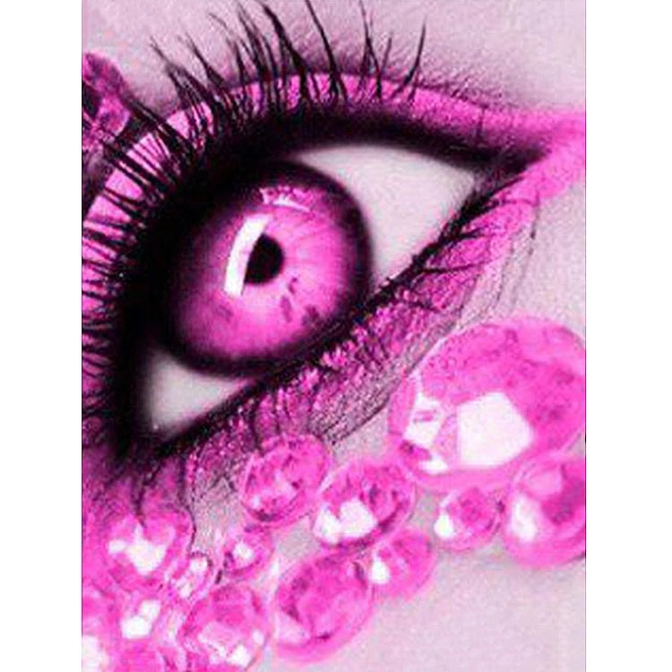Diamanttavla Pink Chrystal Eye 40x50