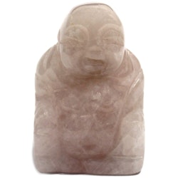 Buddha Sittande Rosenkvarts 5x2x3,5 cm