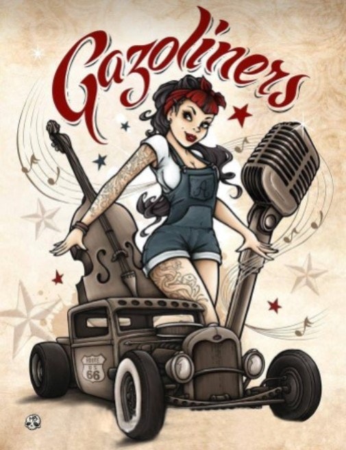 Diamanttavla Rockabilly Gazoliners 50x70