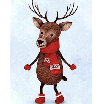 Diamanttavla Cartoon Christmas Deer 30x40