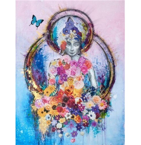 Diamanttavla Buddha With Butterflies 40x50