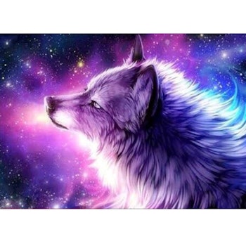 Diamanttavla Wolf Starry Sky 40x50