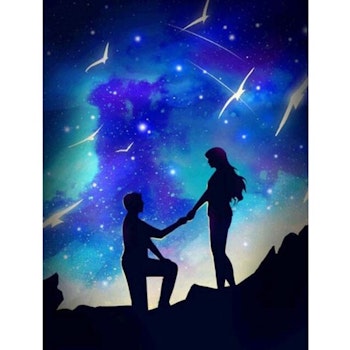 Diamanttavla Starry Love Couple 40x50