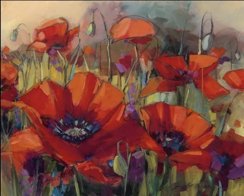 Diamanttavla (R) Poppy Art 40x50