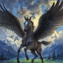 Diamanttavla Black Pegasus 40x50