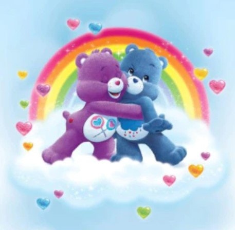 Diamanttavla Love Bears Rainbow 40x40