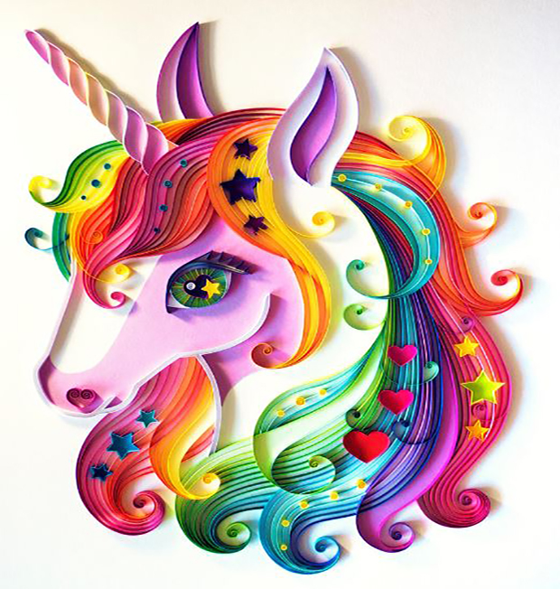 Diamanttavla Unicorn Color 30x30