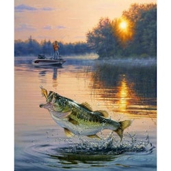 Diamanttavla Sunset Fishing 40x50