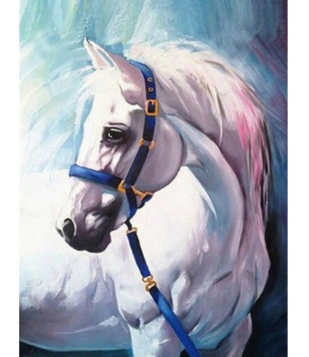 Diamanttavla (R) White Painted Horse 40x50
