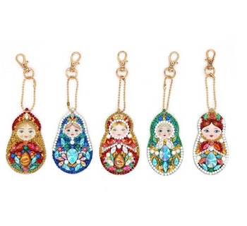 Diamond Painting NyckelringarRyska Dockor 5-pack - Leverans v. 26-27