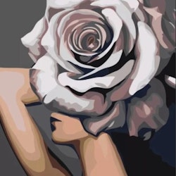 Paint By Numbers Woman Big Flower 40x50