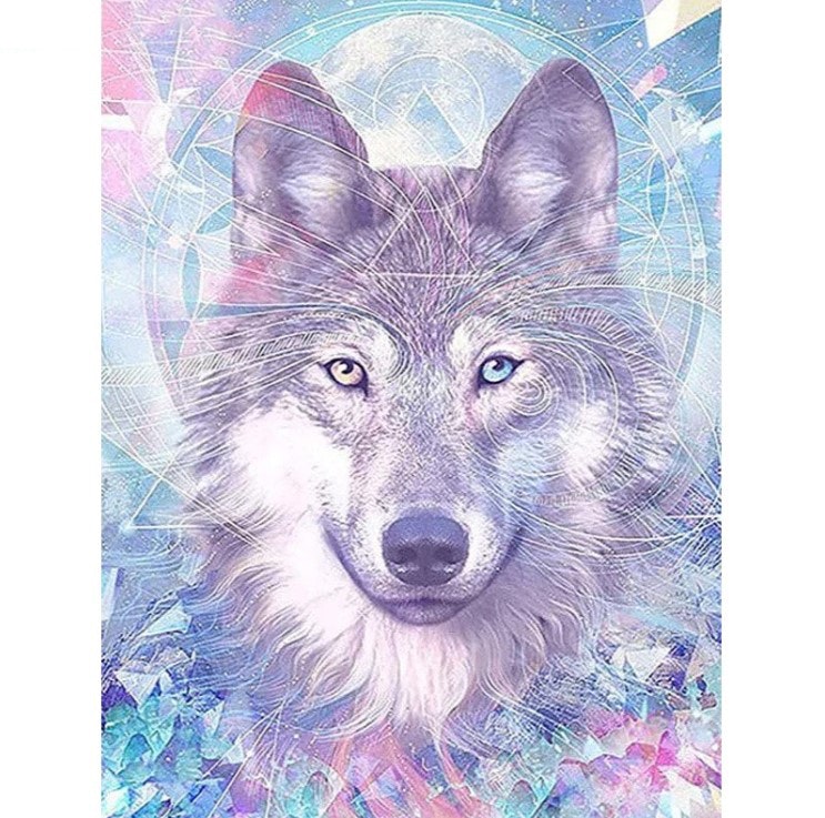 Diamanttavla Wolf Ice 40x50