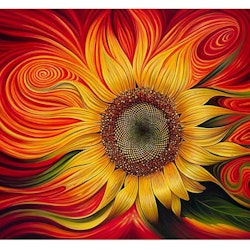 Diamanttavla Colorful Sunflower 30x40