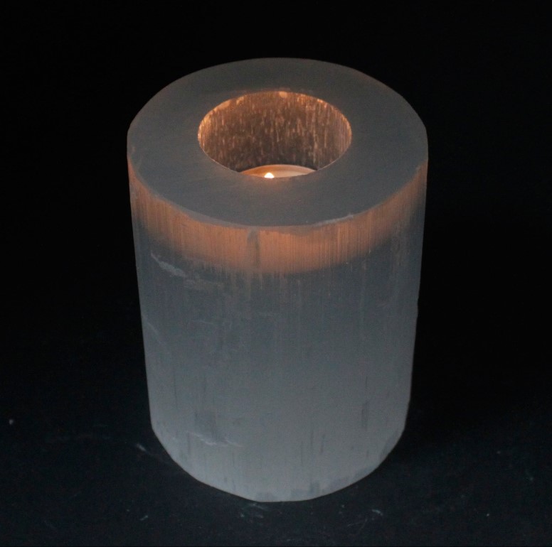Selenit Ljushållare Cylinder 10x8 cm