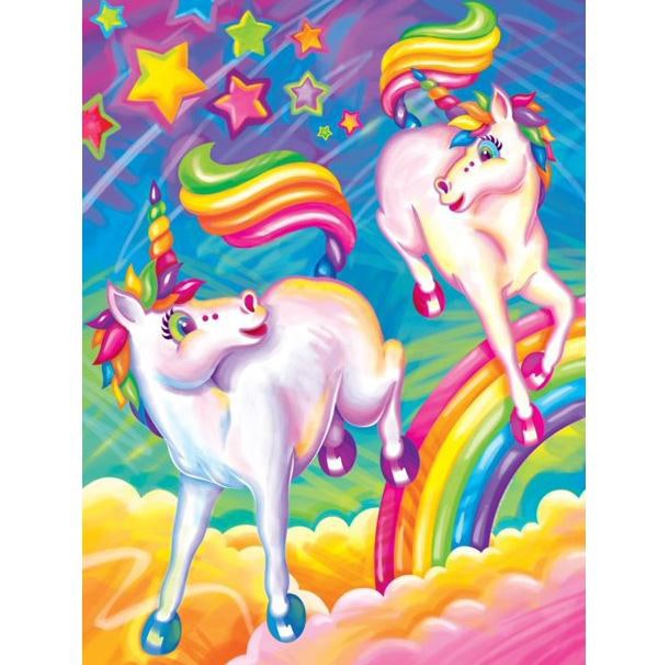 Diamanttavla  Cartoon Rainbow Unicorn 40x50