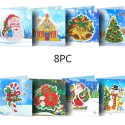 Julkort Christmas 8-pack 15x15 ( Utvikta 30x15)  cm