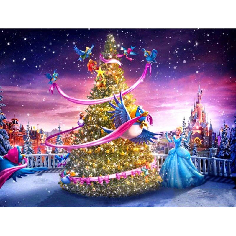 Diamanttavla Cinderella Christmas 50x70