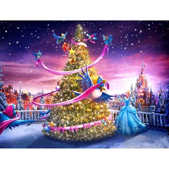 Diamanttavla Cinderella Christmas 50x70