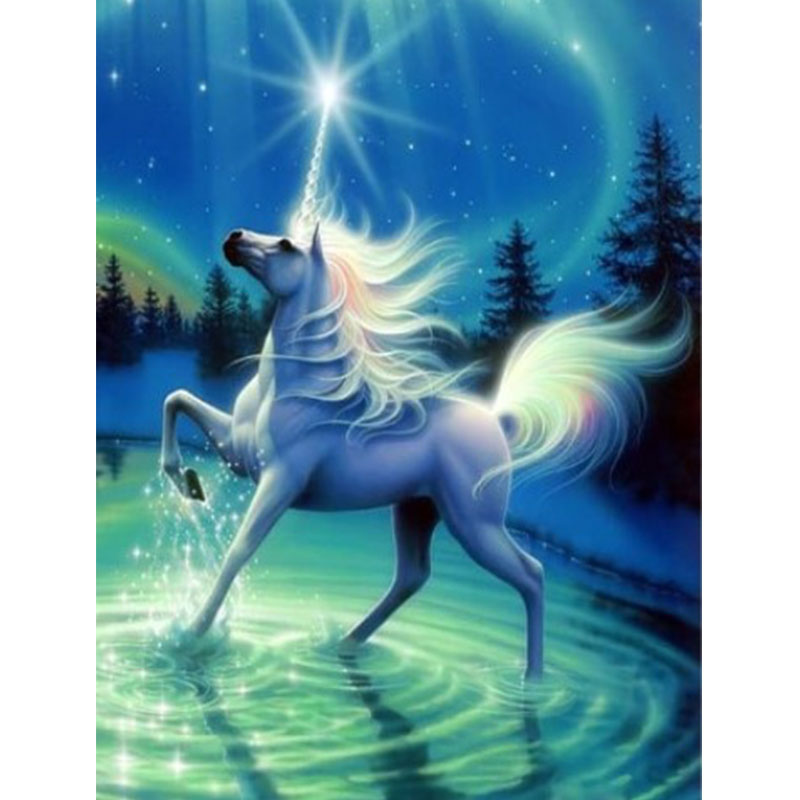 Diamanttavla Forest Unicorn 50x70