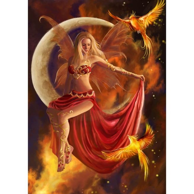 Diamanttavla Phoenix Moon Fairy 50x70