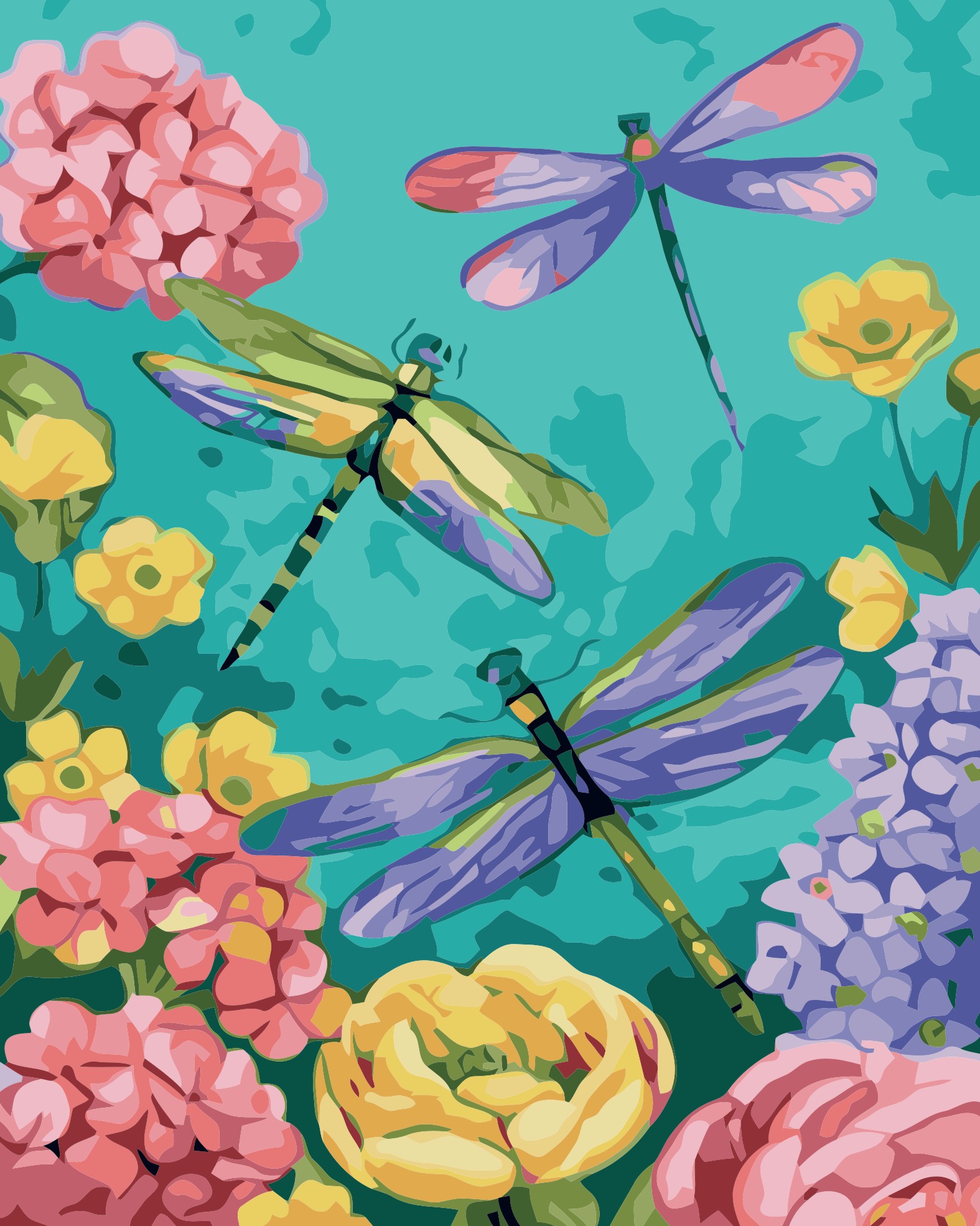Paint By Number Dragonflies 40x50
