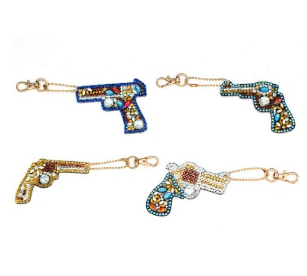 Diamond Painting Nyckelring Guns 4 Pack
