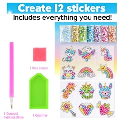 Diamond Painting Stickers Rainbow Sparkles 12-Pack