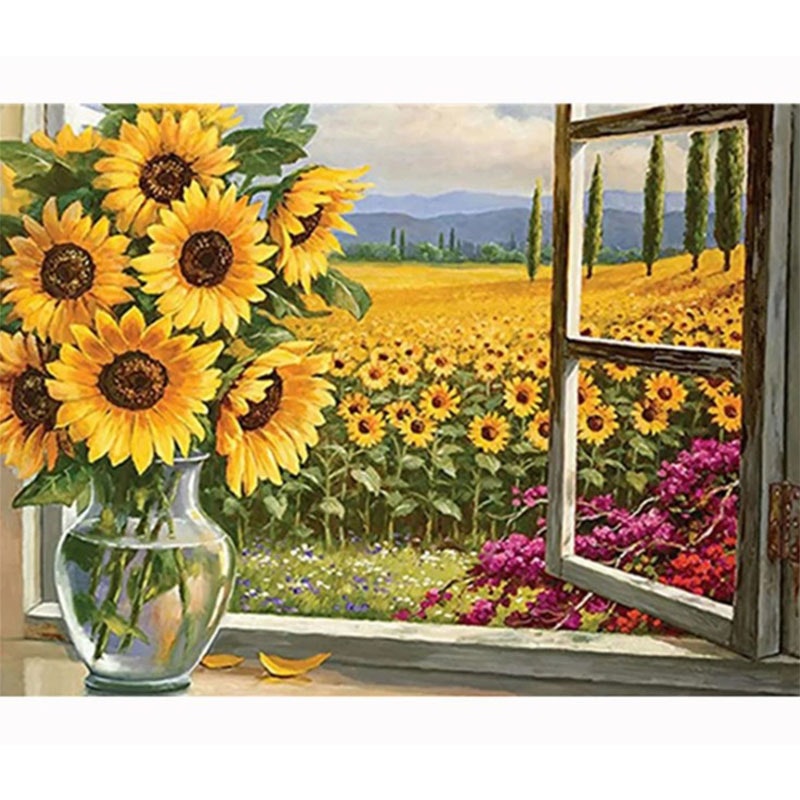 Diamanttavla Sunflowers 40x50