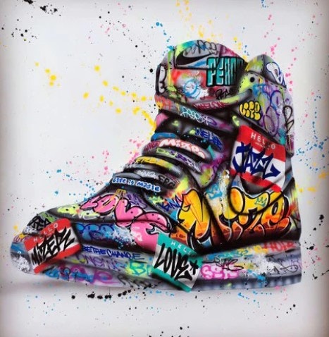 Diamanttavla Grafitti Shoes 50x50