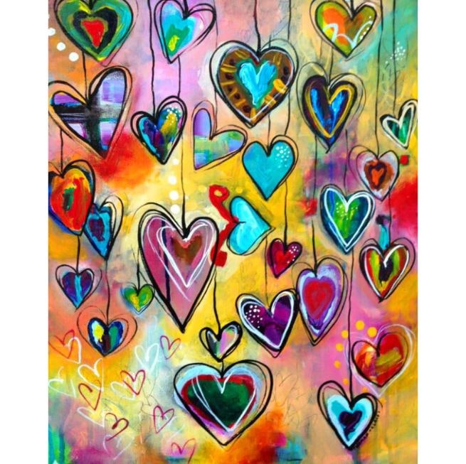 Diamanttavla Love Heart  40x50