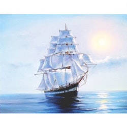 Diamanttavla Ship On The Sea 40x50