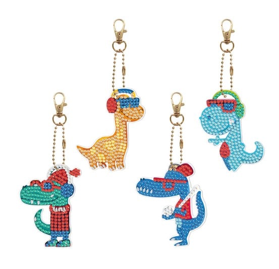 Nyckelringar 4-Pack Dino