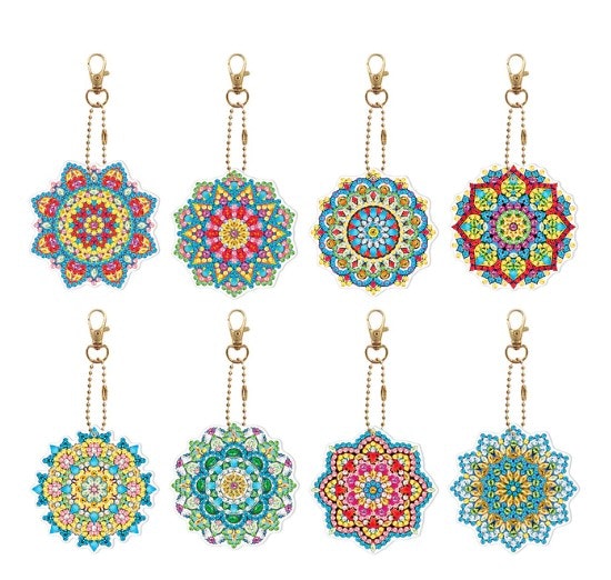 Nyckelring Mandala 8-pack