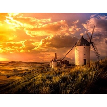 Diamanttavla Windmill Sunset 40x50